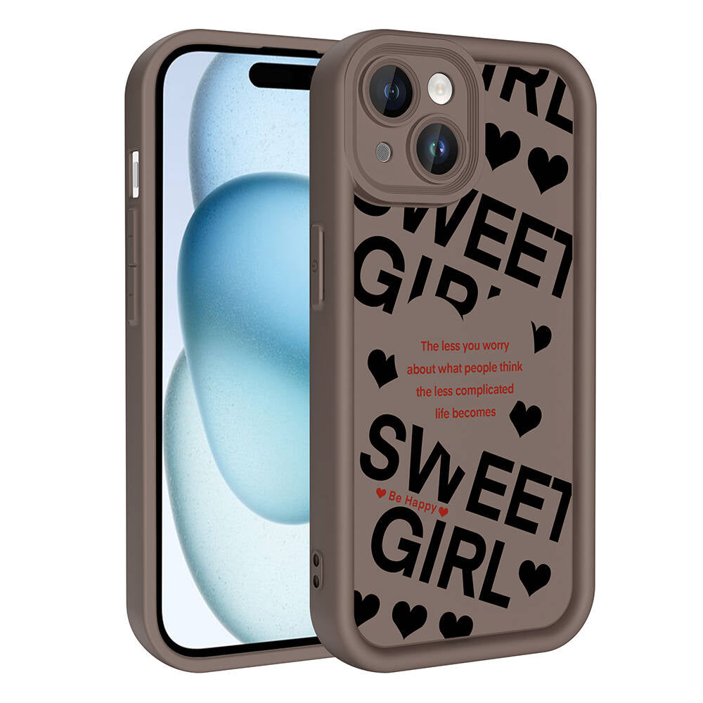 Apple iPhone 13 Kılıf Kamera Korumalı Baskılı Arka Yüzey Zore Klas Kapak Beyaz