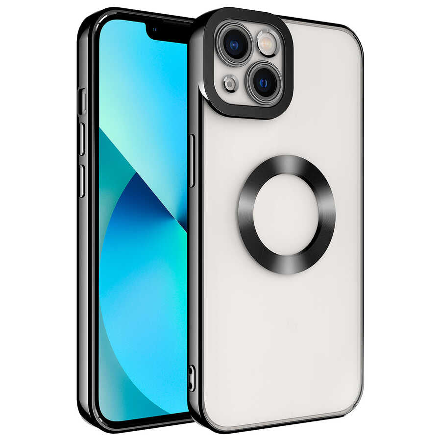 Apple iPhone 13 Kılıf Kamera Korumalı Logo Gösteren Zore Omega Kapak Yeşil