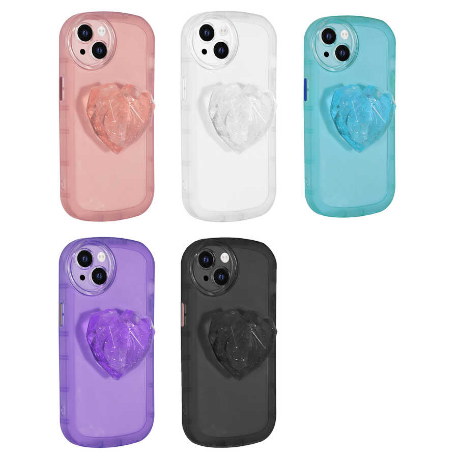 Apple iPhone 13 Kılıf Kamera Korumalı Pop Soketli Renkli Zore Ofro Kapak Sarı