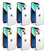 Apple iPhone 13 Kılıf Kamera Korumalı Renkli Çerçeveli Zore Garaj Kapak Mavi Açık