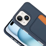 Apple iPhone 13 Kılıf Kartlıklı Zore X-Kart Silikon Kapak Koyu Gri