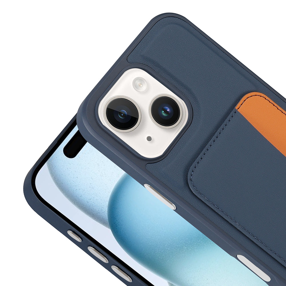 Apple iPhone 13 Kılıf Kartlıklı Zore X-Kart Silikon Kapak Kahverengi