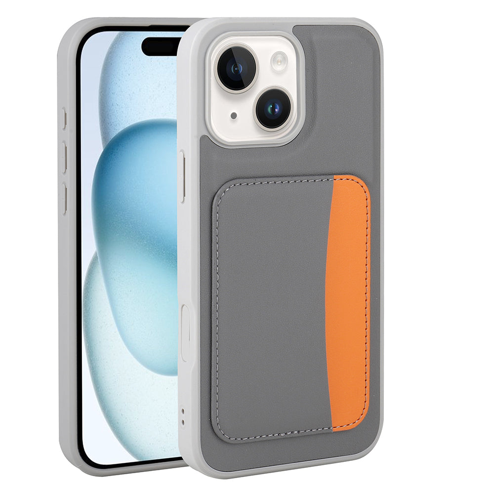 Apple iPhone 13 Kılıf Kartlıklı Zore X-Kart Silikon Kapak Koyu Gri