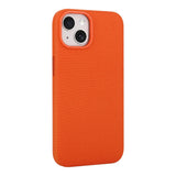 Apple iPhone 13 Kılıf M-Safe Şarj Özellikli Kumaş Tasarımlı Miami Sert PC Kapak Turuncu
