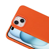 Apple iPhone 13 Kılıf M-Safe Şarj Özellikli Kumaş Tasarımlı Zore Miami Sert PC Kapak Turuncu