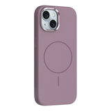 Apple iPhone 13 Kılıf M-Safe Şarj Özellikli Metal Kamera Çerçeveli Zore Edi Silikon Kapak Mor