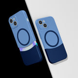 Apple iPhone 13 Kılıf M-Safe Şarj Özellikli Mıknatıslı Zore Duble Kapak Lacivert