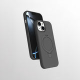 Apple iPhone 13 Kılıf M-safe Şarj Özellikli Standlı Zore Samara Kapak Pembe
