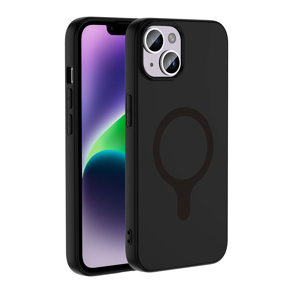 Apple iPhone 13 Kılıf M-Safe Şarj Özellikli Zore Aris Silikon Kapak Siyah
