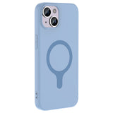Apple iPhone 13 Kılıf M-Safe Şarj Özellikli Zore Aris Silikon Kapak Baby Blue