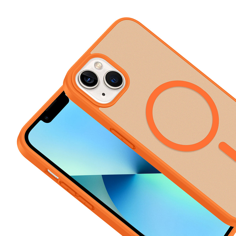 Apple iPhone 13 Kılıf M-safe Şarj Özellikli Babet Kapak Gri