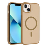 Apple iPhone 13 Kılıf M-safe Şarj Özellikli Babet Kapak Desert Gold