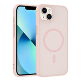 Apple iPhone 13 Kılıf M-safe Şarj Özellikli Babet Kapak Pembe