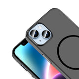 Apple iPhone 13 Kılıf M-Safe Şarj Özellikli Zore Lora PC Kapak Siyah