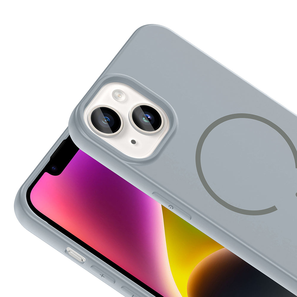 Apple iPhone 13 Kılıf M-safe Şarj Özellikli Zore Meta Kapak Lacivert