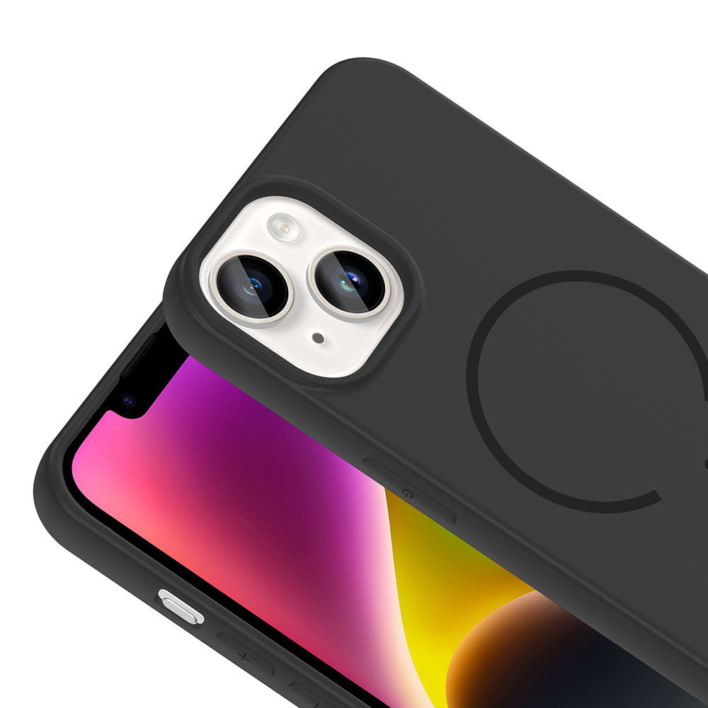 Apple iPhone 13 Kılıf M-safe Şarj Özellikli Zore Meta Kapak Rose Pembe