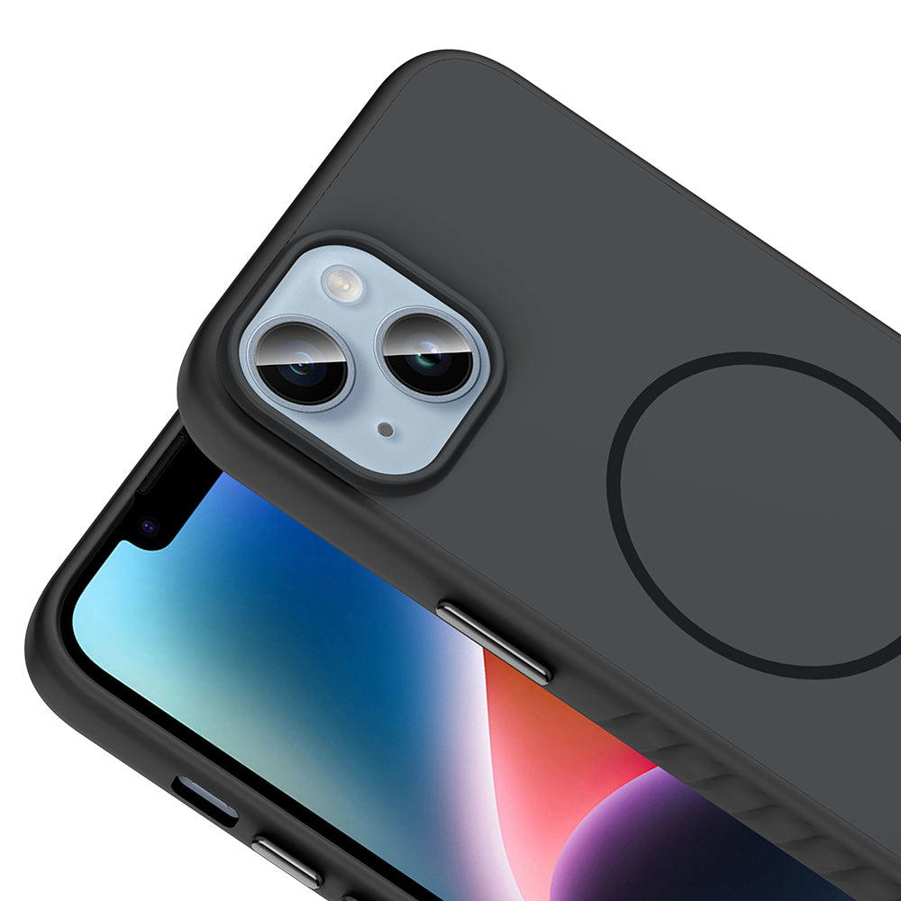 Apple iPhone 13 Kılıf M-safe Şarj Özellikli Zore Tea Kapak Gümüş