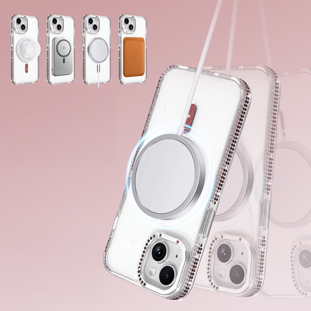 Apple iPhone 13 M-safe Şarj Özellikli Tera Silikon Kılıf Mürdüm