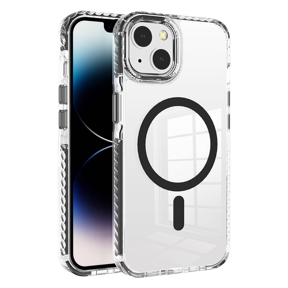 Apple iPhone 13 Kılıf M-safe Şarj Özellikli Airbagli Takılabilir Askı Aparatlı Zore Nana Kapak Pembe