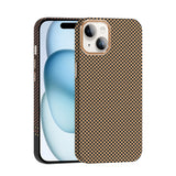 Apple iPhone 13 Kılıf M-safe Şarj Özellikli Karbon Fiber Görünümlü Zore Gros Kapak Desert Titanyum