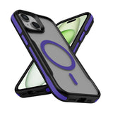 Apple iPhone 13 Kılıf M-safe Şarj Özellikli Renkli Kenar Airbag Şeritli Zore Lamer Kapak Mor