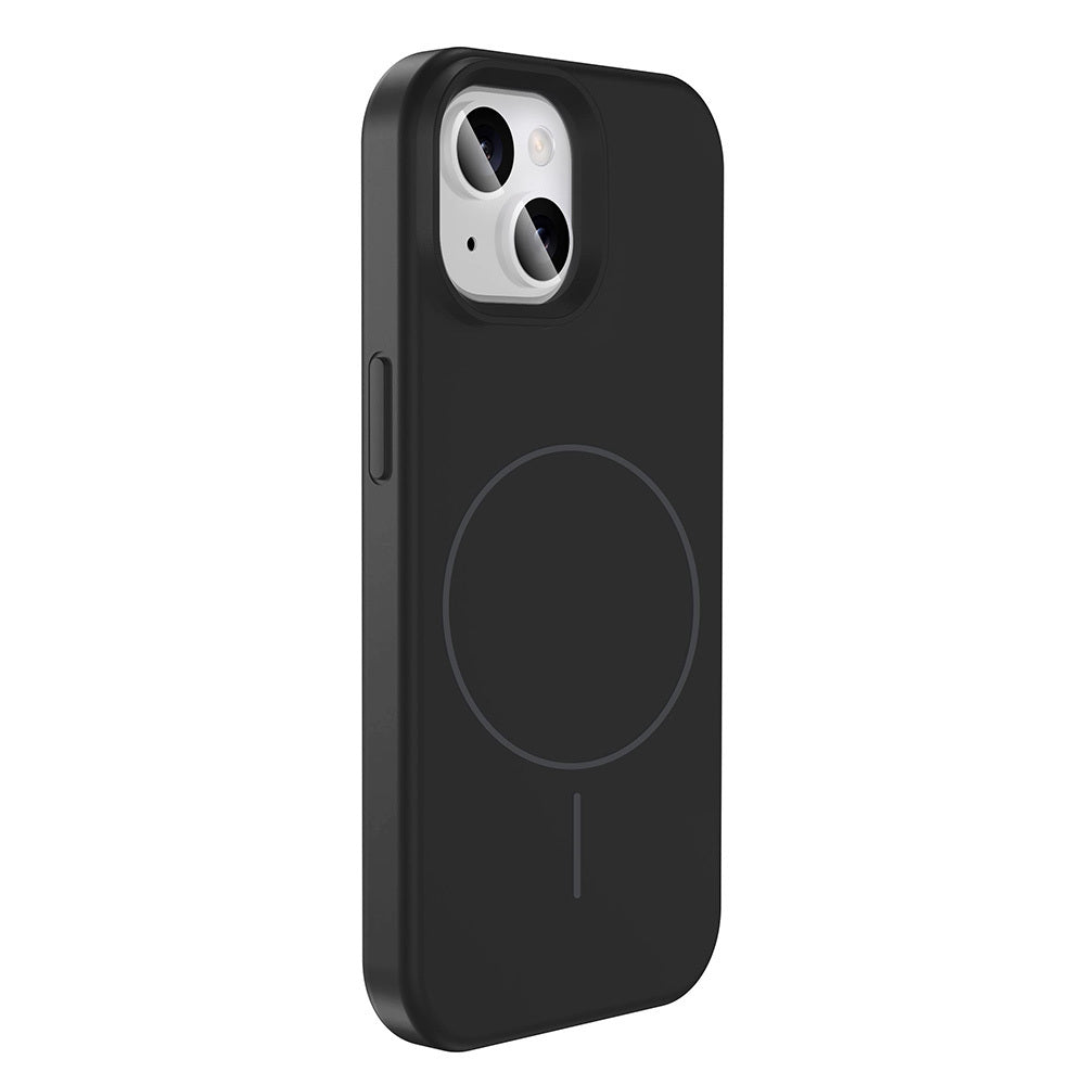 Apple iPhone 13 Kılıf M-safe Şarj Özellikli Sıvı Teknolojili Silinebilir Sert Zore Kivi Kapak Siyah