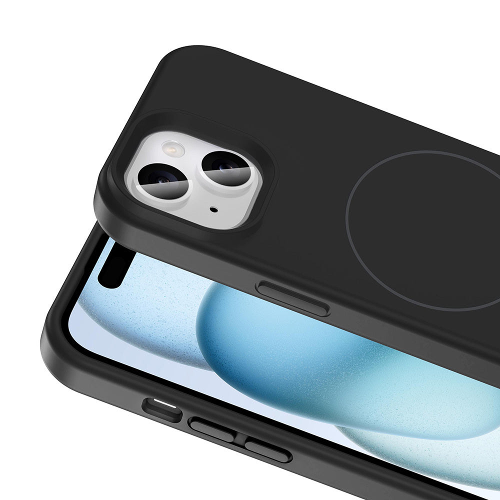 Apple iPhone 13 Kılıf M-safe Şarj Özellikli Sıvı Teknolojili Silinebilir Sert Zore Kivi Kapak Kırmızı