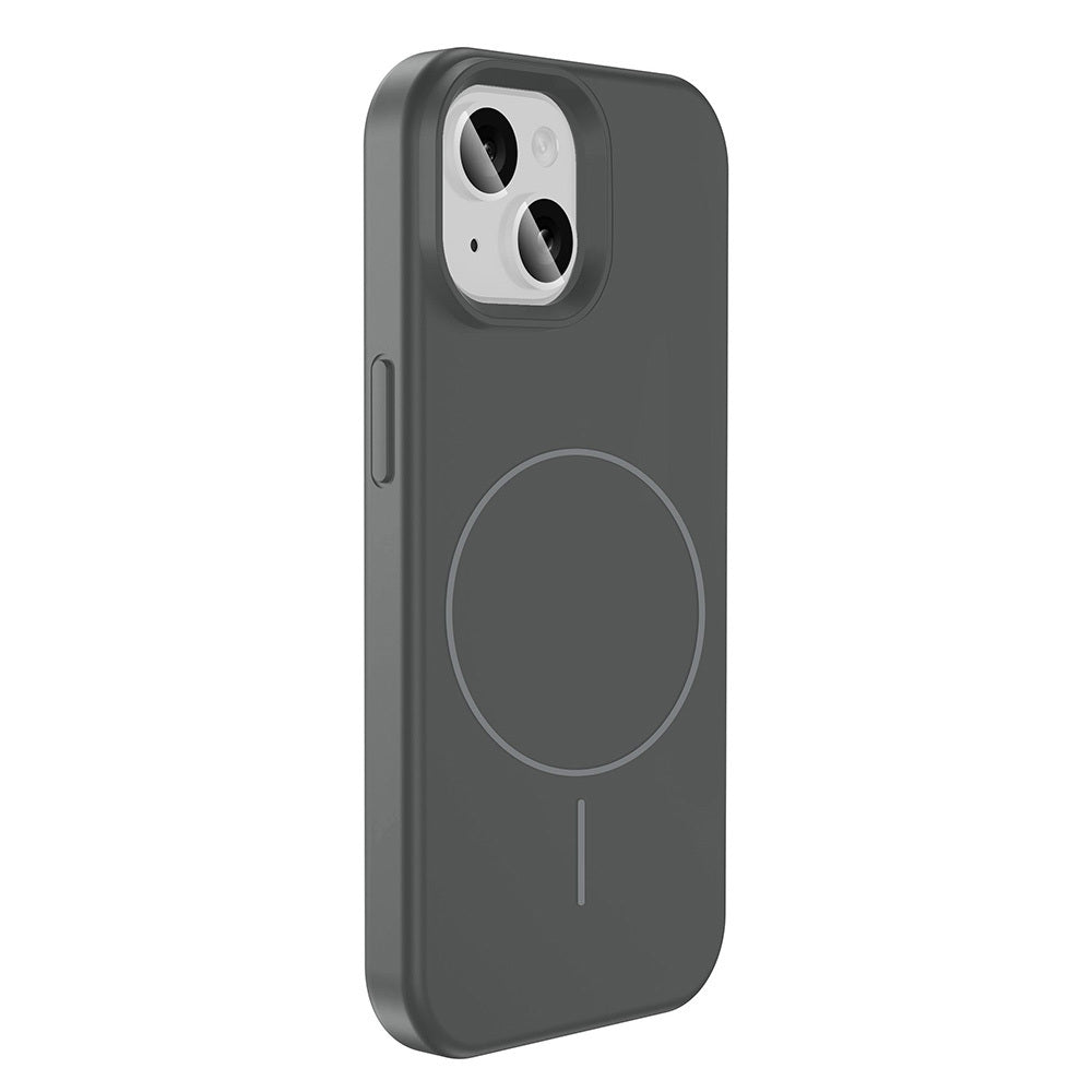 Apple iPhone 13 Kılıf M-safe Şarj Özellikli Sıvı Teknolojili Silinebilir Sert Zore Kivi Kapak Siyah
