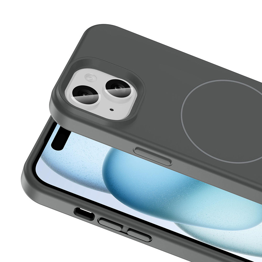 Apple iPhone 13 Kılıf M-safe Şarj Özellikli Sıvı Teknolojili Silinebilir Sert Zore Kivi Kapak Siyah