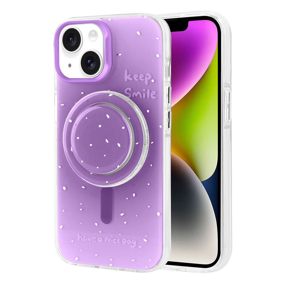 Apple iPhone 13 Kılıf M-safe Şarj Özellikli Tak-Çıkar Pop Soketli Zore Tiktok Kapak Yeşil