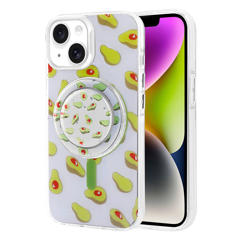 Apple iPhone 13 Kılıf M-safe Şarj Özellikli Tak-Çıkar Pop Soketli Zore Tiktok Kapak Yeşil