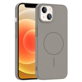 Apple iPhone 13 Kılıf M-safe Şarj Özellikli Zore Ruby Sert Kapak Gri