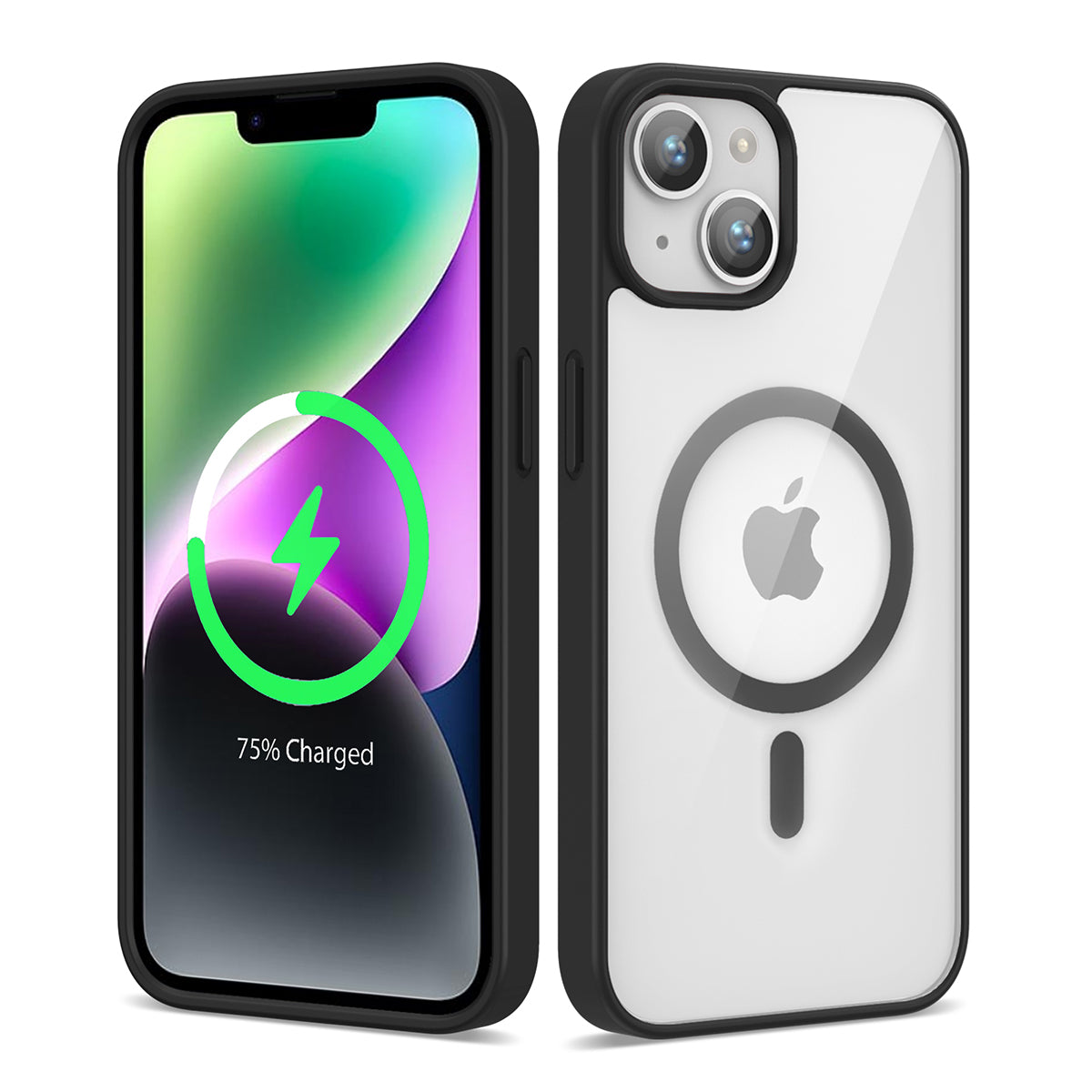 Apple iPhone 13 Kılıf M-safe Wireless Şarj Özellikli Silikon Zore Ege Kapak Siyah