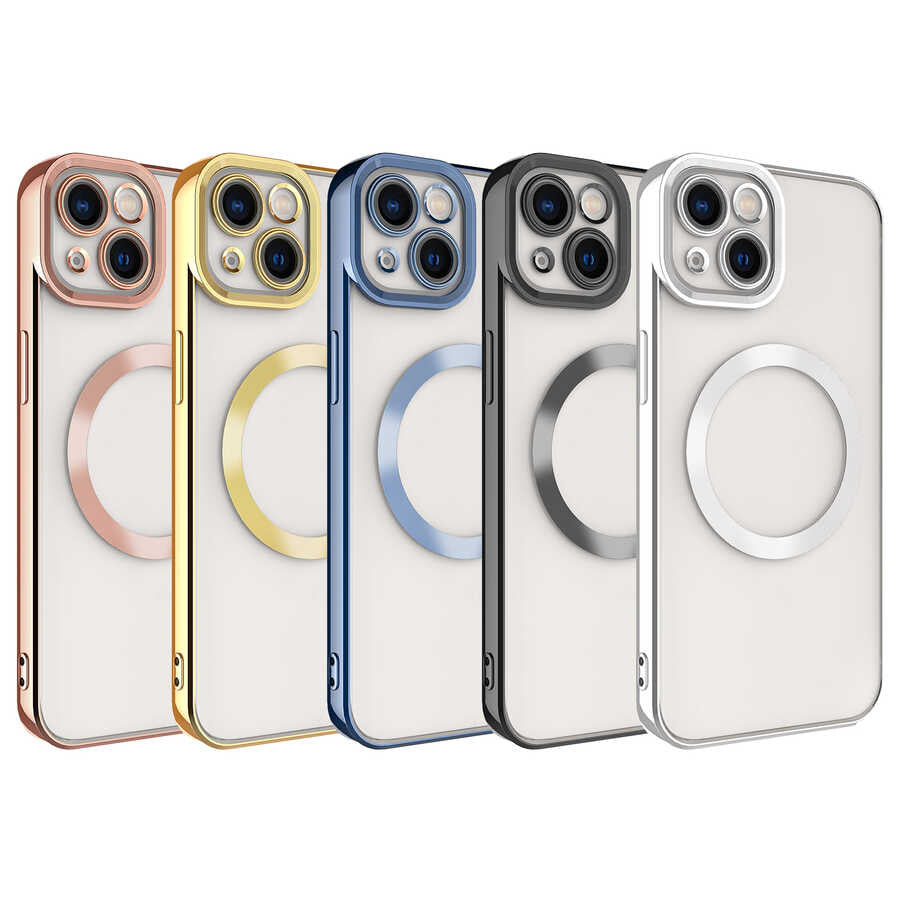 Apple iPhone 13 Kılıf M-safe Wireless Şarj Özellikli Zore Setro Silikon Siyah