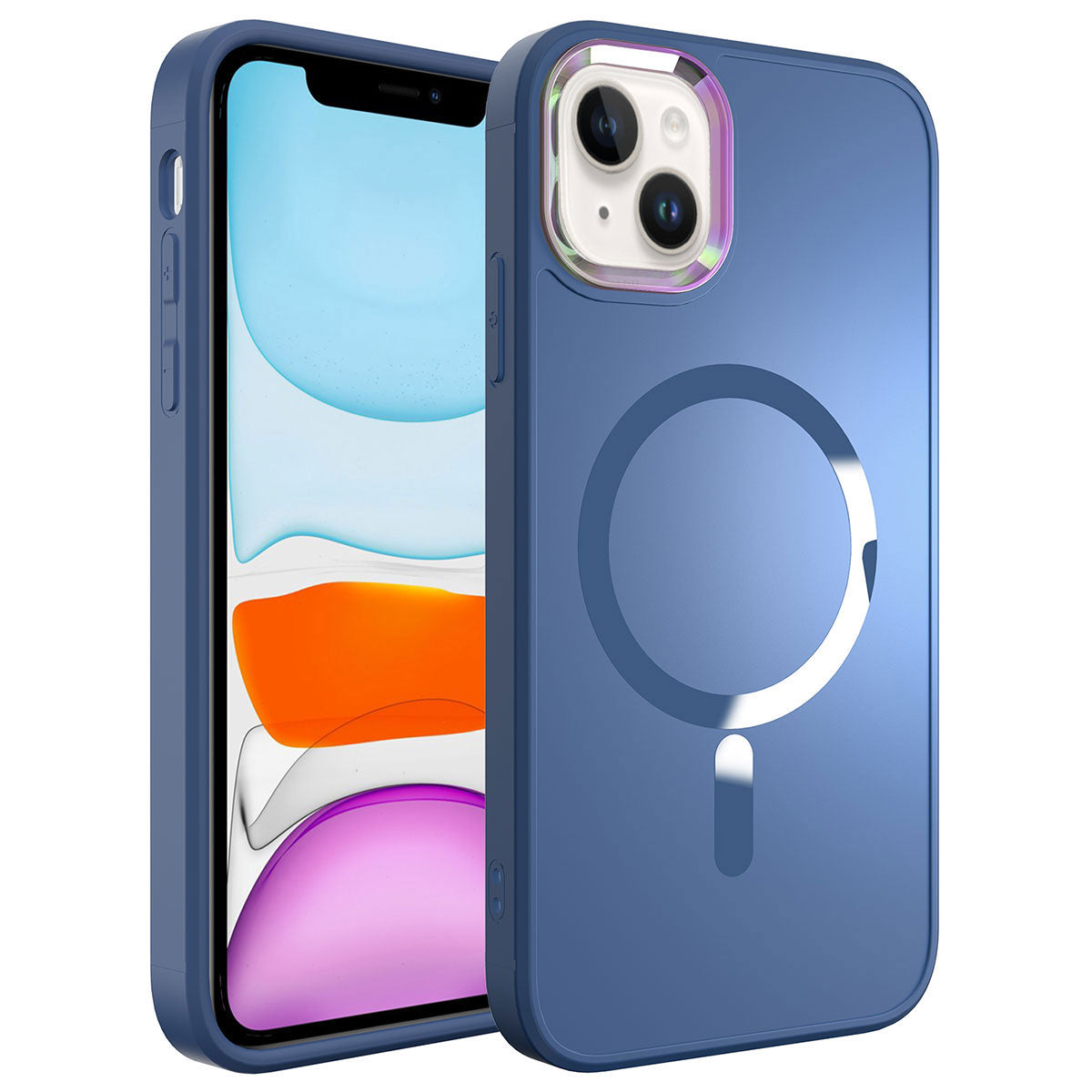 Apple iPhone 13 Kılıf M-safe Wireless Şarj Özellikli Zore Stil Kapak Koyu Yeşil