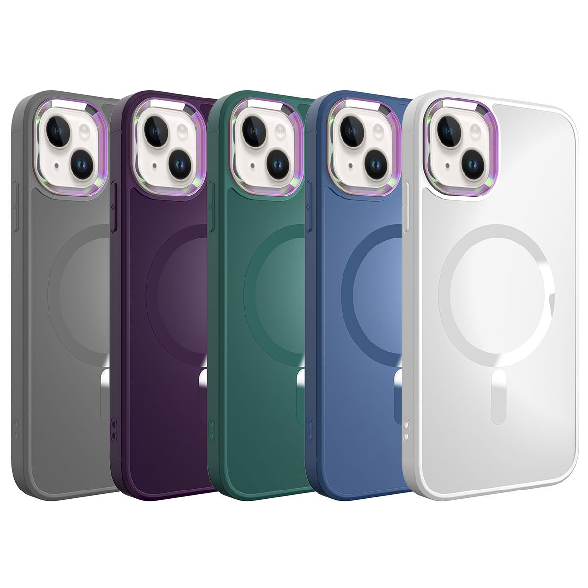 Apple iPhone 13 Kılıf M-safe Wireless Şarj Özellikli Zore Stil Kapak Koyu Yeşil