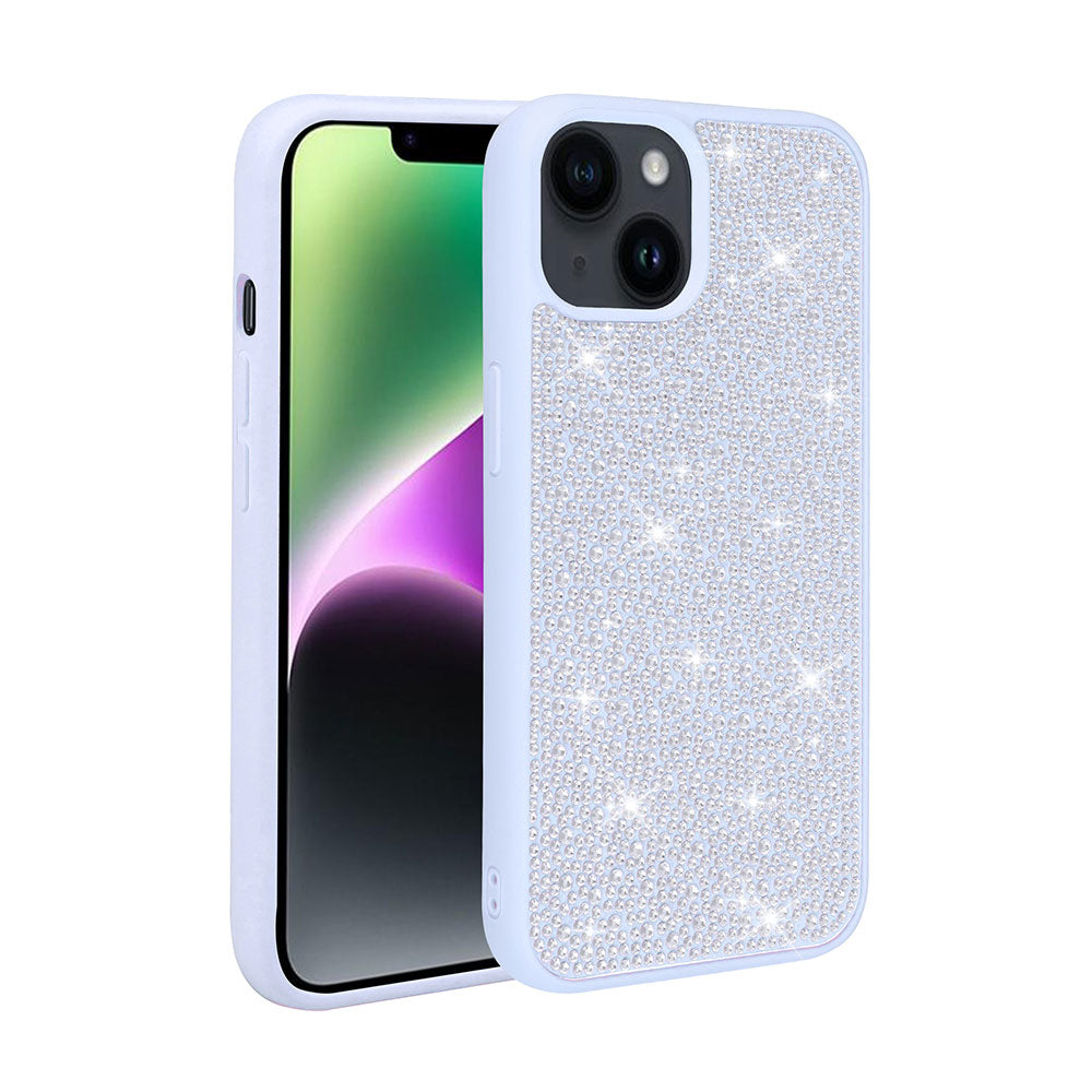 Apple iPhone 13 Kılıf Parlak Taşlı Tasarım Zore Ston Kapak Derin Mor