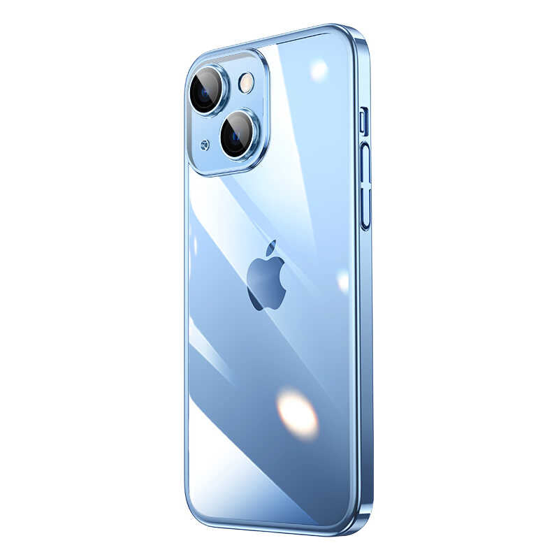 Apple iPhone 13 Kılıf Sert PC Renkli Çerçeveli Zore Riksos Kapak Gümüş