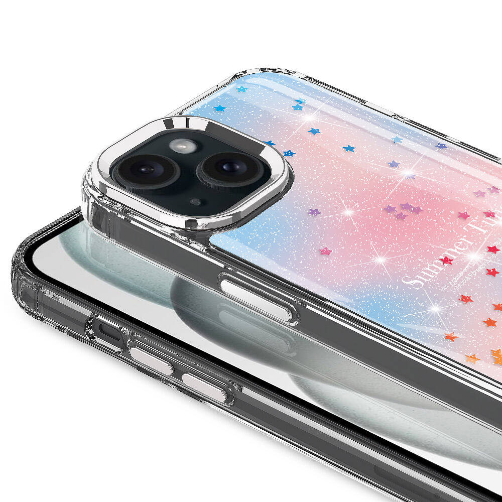 Apple iPhone 13 Kılıf Simli Desenli Parlak Zore Task Kapak Mavi