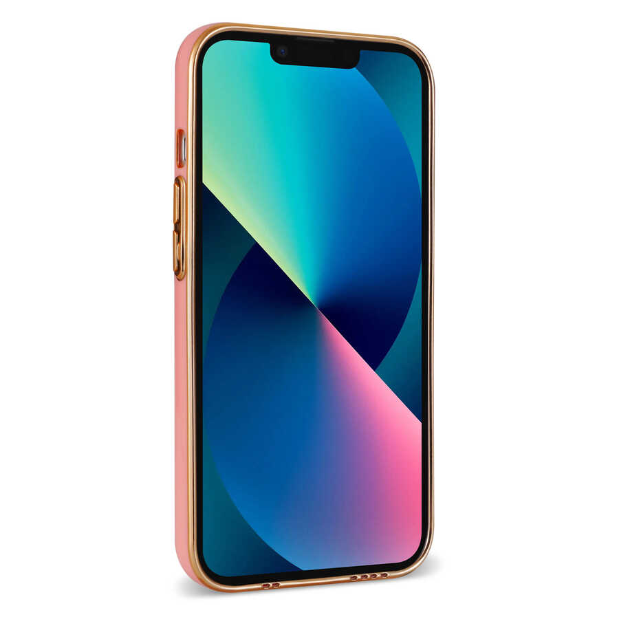 Apple iPhone 13 Kılıf Zore Bark Kartlıklı Kapak Mavi