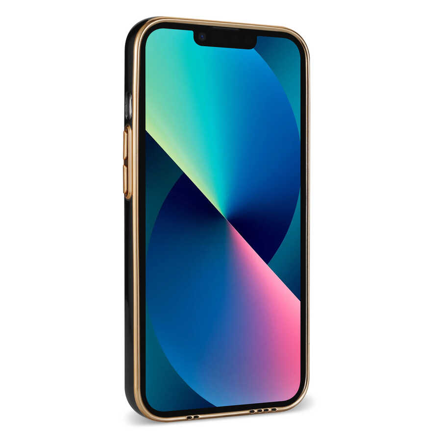 Apple iPhone 13 Kılıf Zore Bark Kartlıklı Kapak Mavi