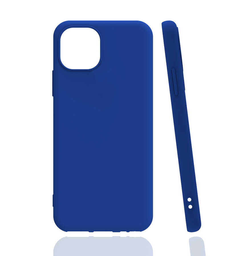 Apple iPhone 13 Kılıf Zore Biye Silikon Mavi