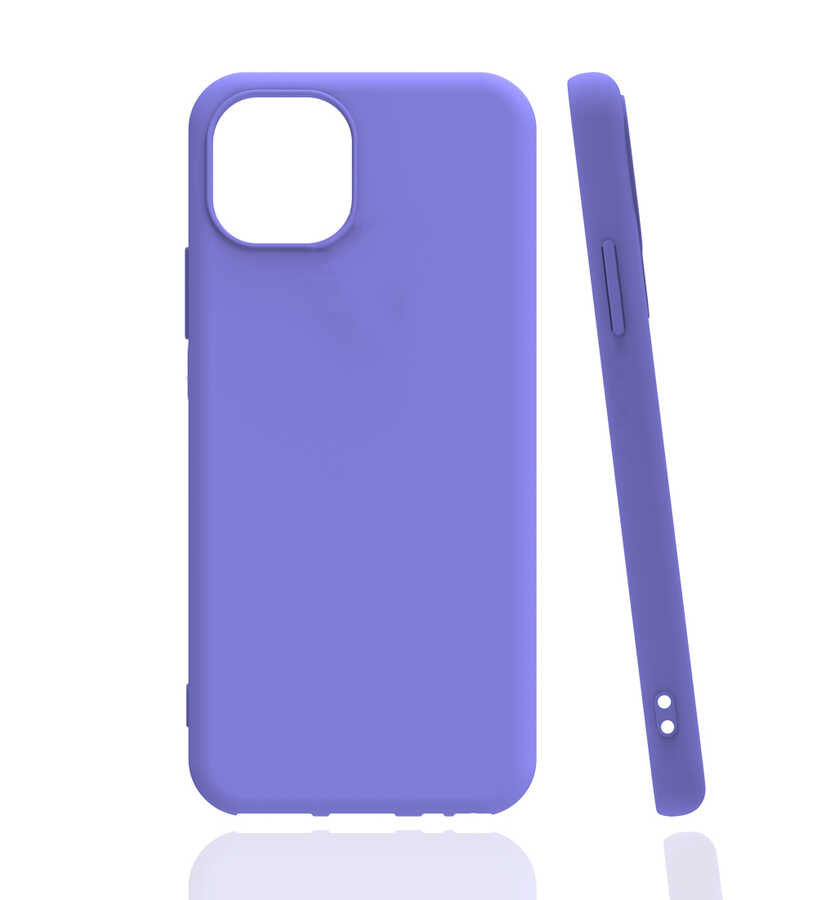 Apple iPhone 13 Kılıf Zore Biye Silikon Lila