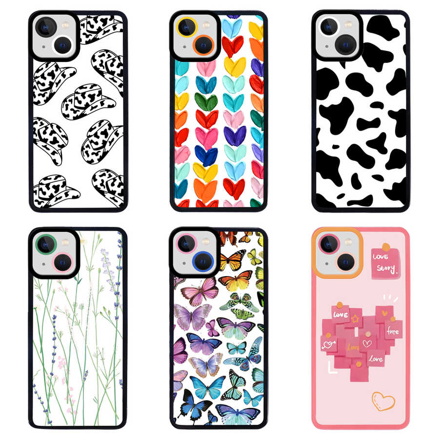 Apple iPhone 13 Kılıf Zore M-Fit Desenli Kapak Love Story No2