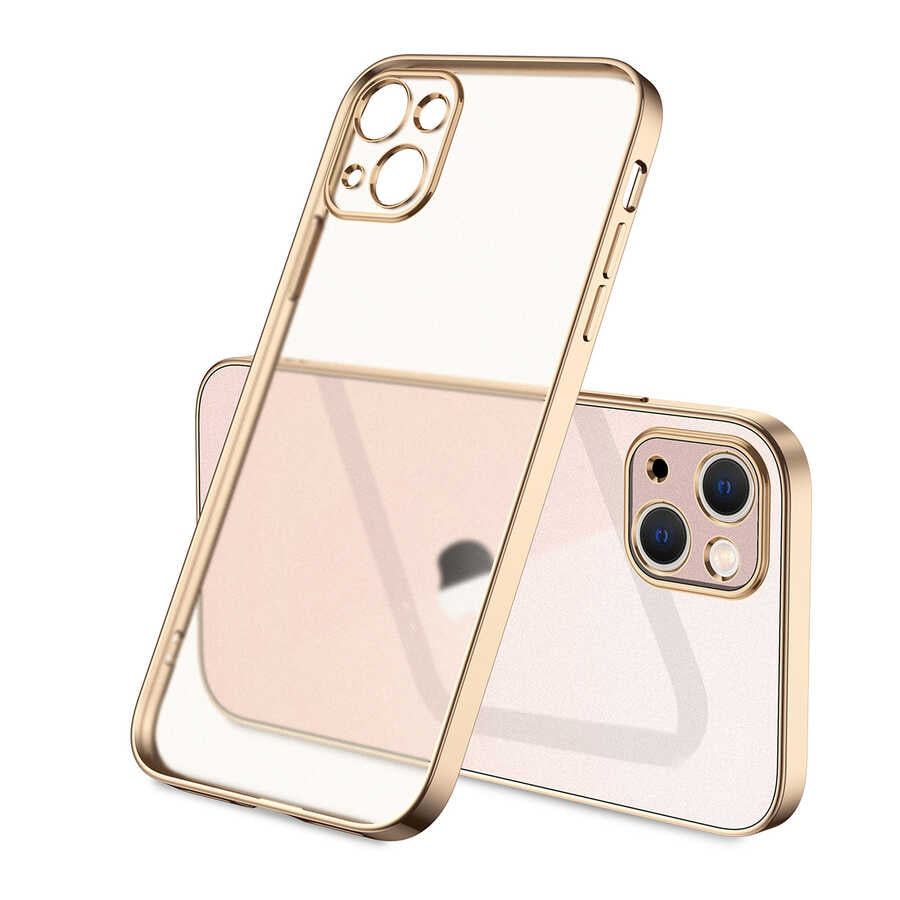 Apple iPhone 13 Kılıf Zore Mat Gbox Kapak Gold