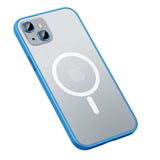 Apple iPhone 13 Kılıf Zore Mokka Wireless Kapak Mavi