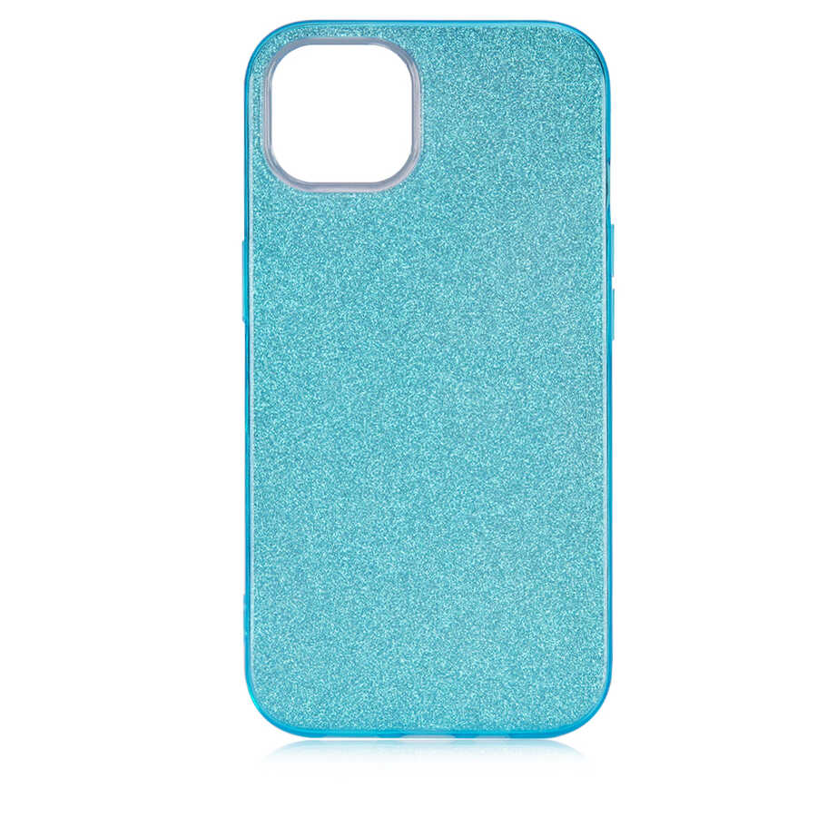 Apple iPhone 13 Kılıf Zore Shining Silikon Mavi