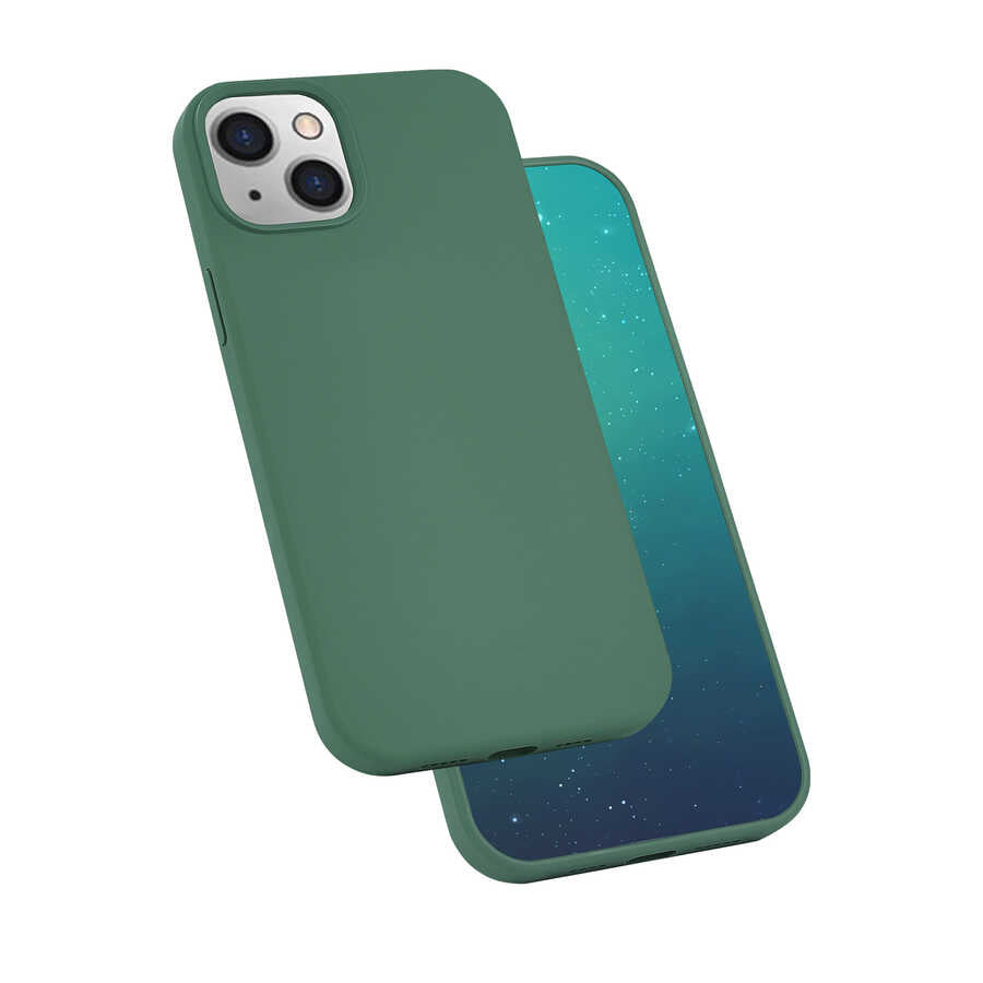 Apple iPhone 13 Kılıf Zore Silk Silikon Lila