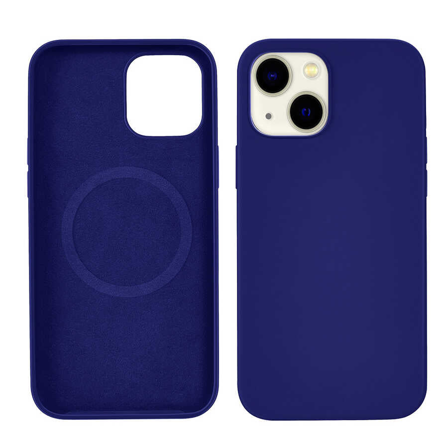 Apple iPhone 13 Kılıf Zore Silksafe Wireless Kapak Pembe Açık