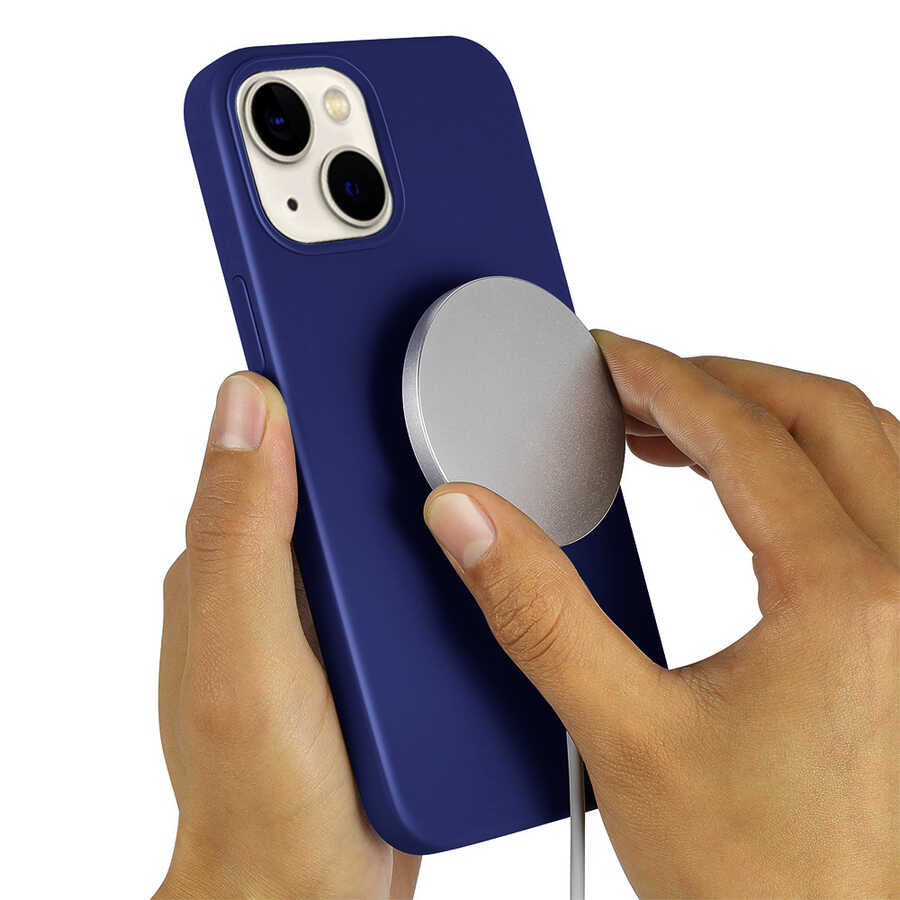 Apple iPhone 13 Kılıf Zore Silksafe Wireless Kapak Açık Yeşil